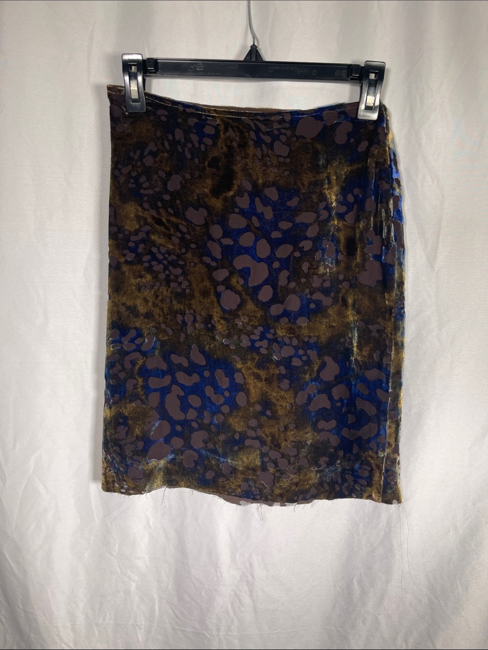 JENNI KAYNE WOMENS SILK BROWN BLUE VELVET MINI SKIRT 0